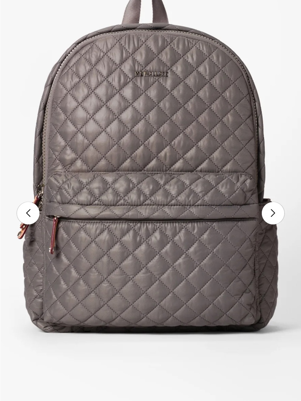 MZ Wallace Quilted Grey (Metal) Nylon Backpack
